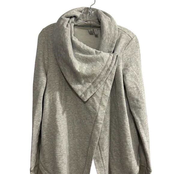 Zella Women's Shooting Star Drape Gray Cardigan Sweater Size S Open Front - Picture 2 of 16